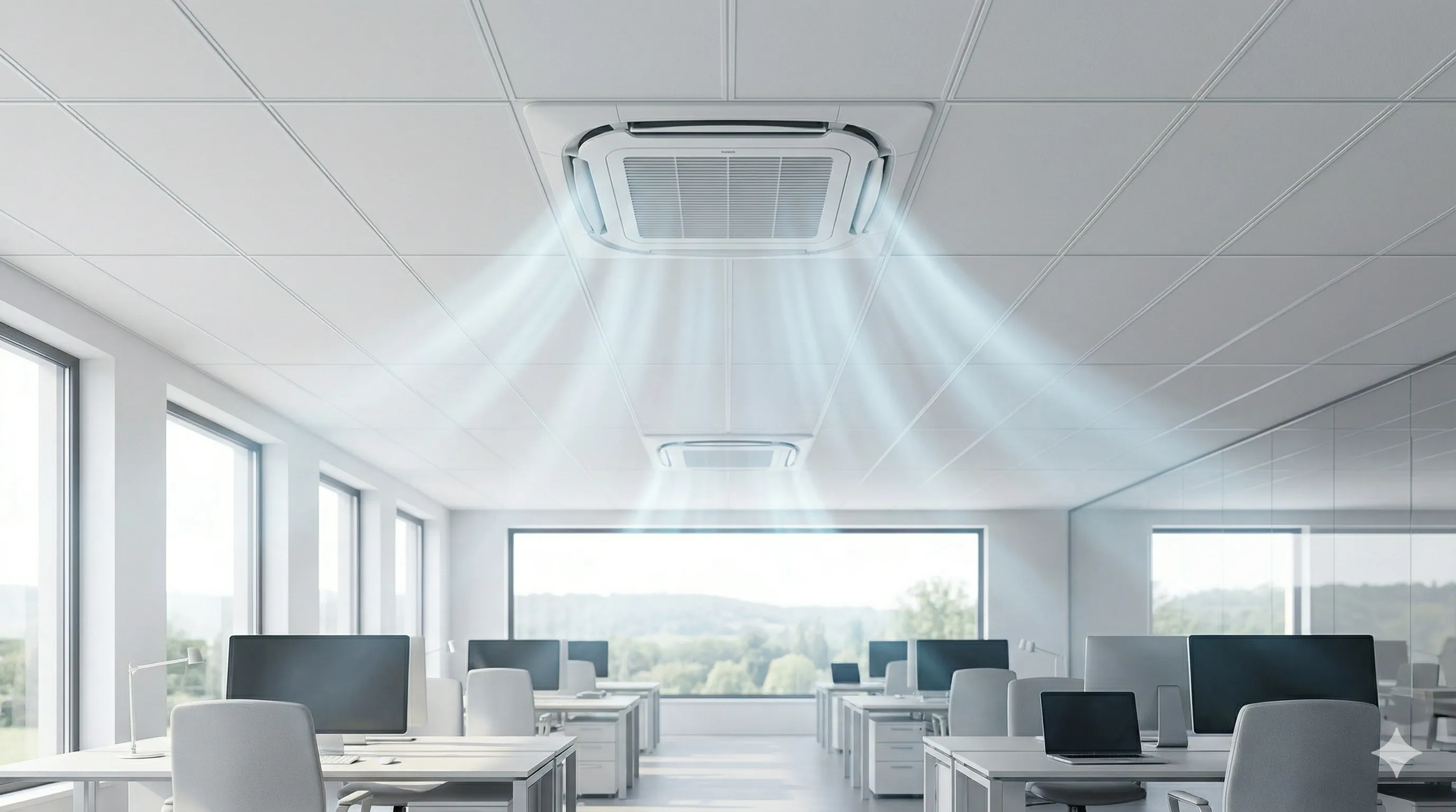 Climatisation cassette 360 bureaux par ACM Clima